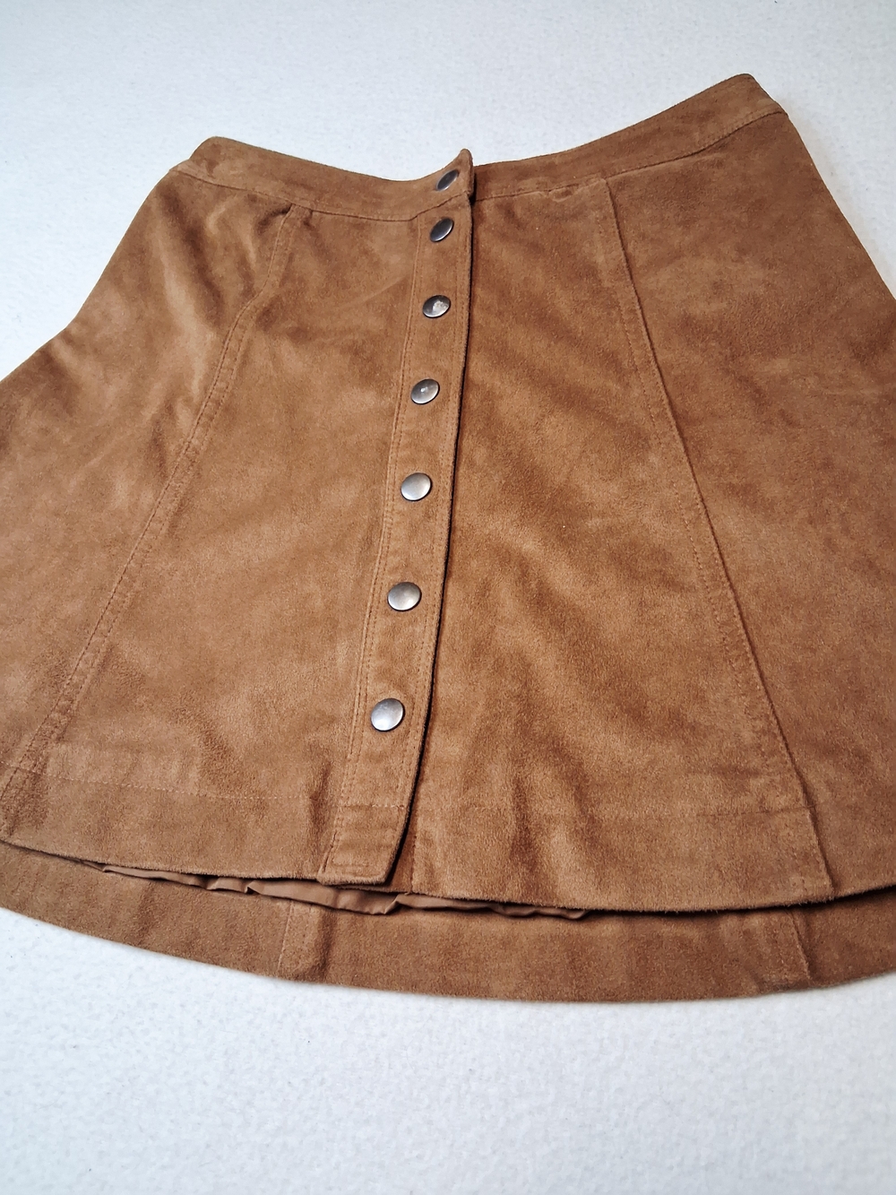 Abercrombie & Fitch Suede-Look Brown A-Line Skirt - Picture 5 of 10